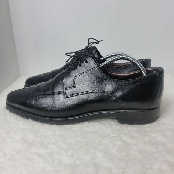 Allen Edmonds Belmont Mens Size 10 Black Leather Split Toe Oxfords Dress Shoes - Picture 2 of 10